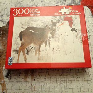 FX Schmid Jigsaw Puzzle 300 Pieces Deer Winter Snow Large Format Woodland